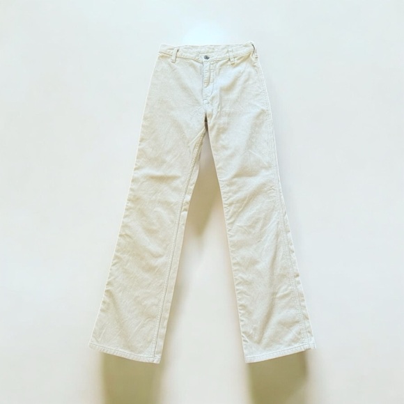 Brandy Melville Cream Corduroy Straight Leg Pants - Picture 2 of 5